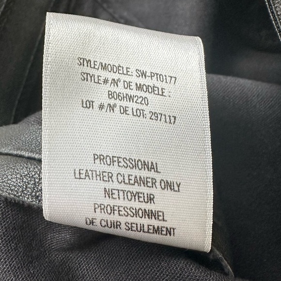 Helmut Lang Lamb Leather Leggings Pants Skinny Black Pull On Fall Size 4 Small - Picture 7 of 8